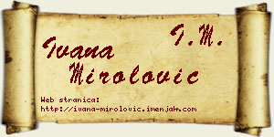 Ivana Mirolović vizit kartica
